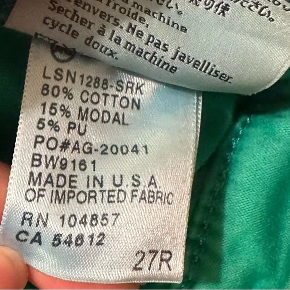 Adriano Goldschmied 27 super skinny stretch green jeans. Kelly green. RARE - Picture 10 of 11